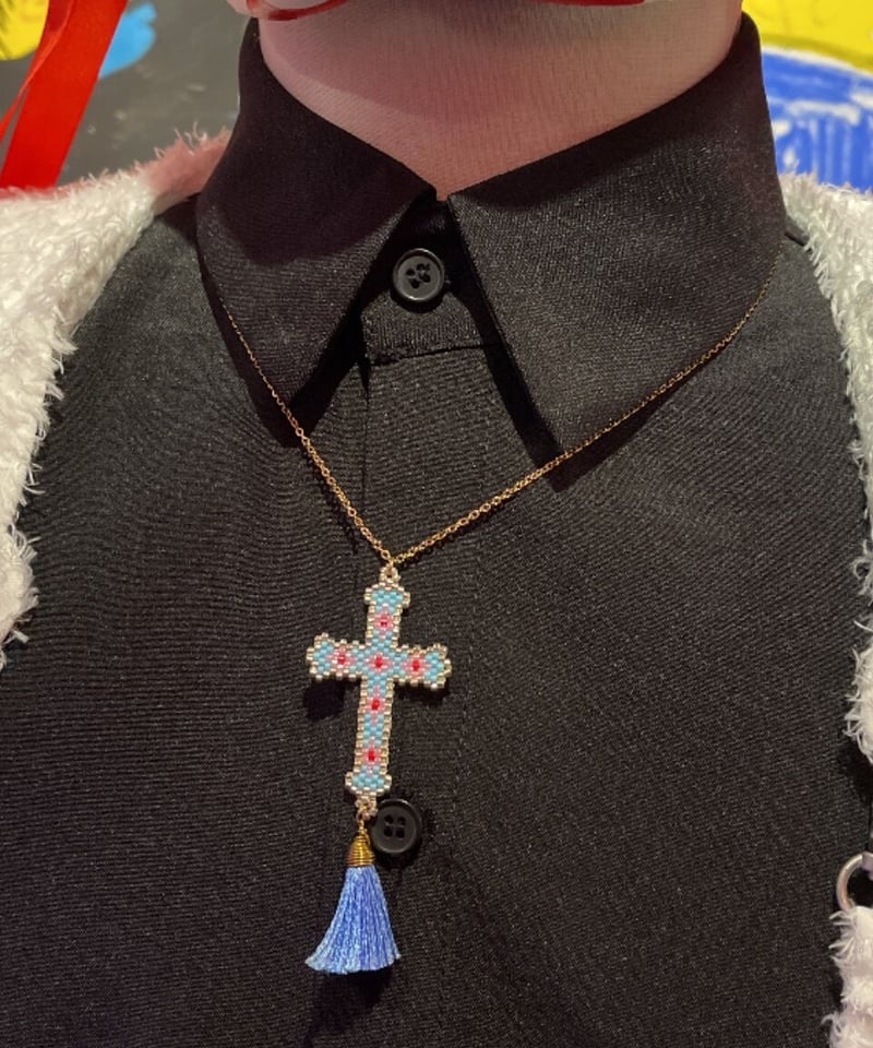 神様展】ビーズ編み クロス ネックレス | GUGU