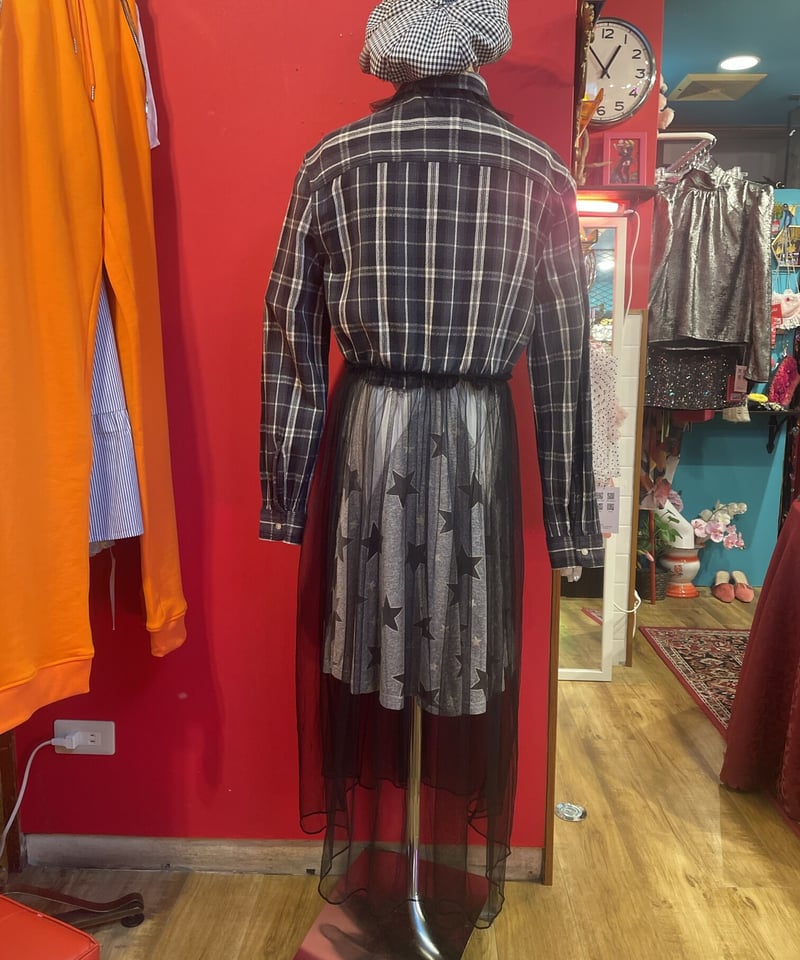 VERANDALUNCH】リメイク ドッキング チュール シャツワンピース