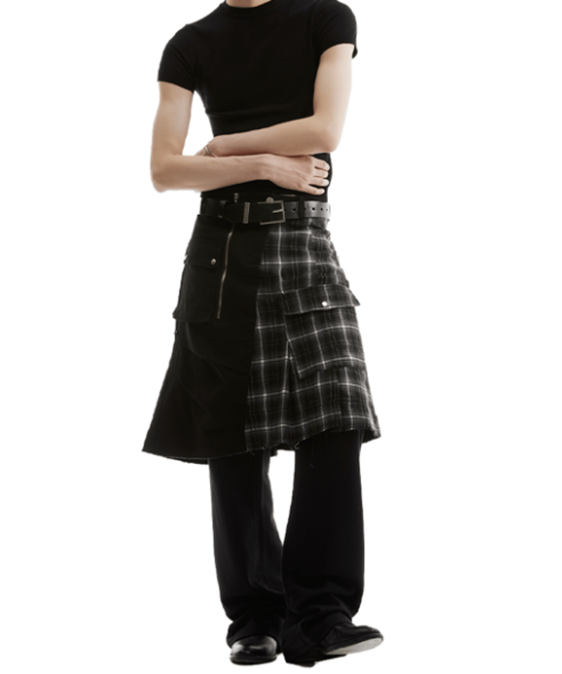 リメイクスカート KURO クロ リメイク デニム プリーツ スカート “REMAKE DENIM