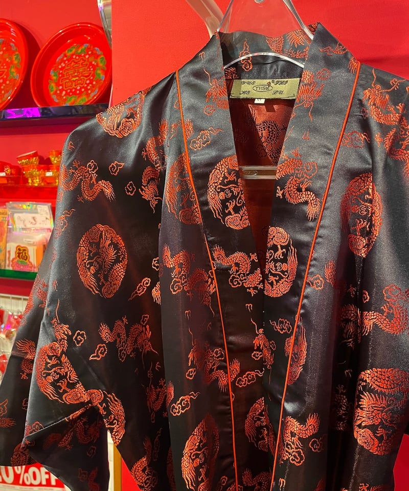 チャイナガウン vintage チャイナ 刺繍 ガウン 花柄 チャイナ服 ミドル