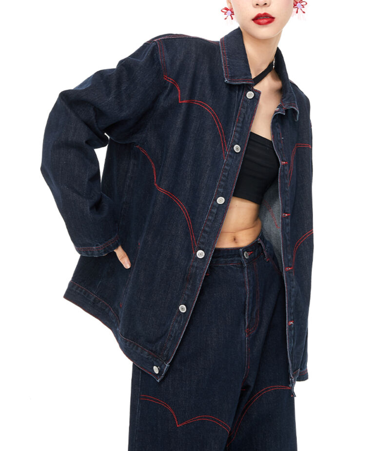 ◆デニムステッチ コットン ジャケット 厚手 秋冬 fit=scale-down,w=1200