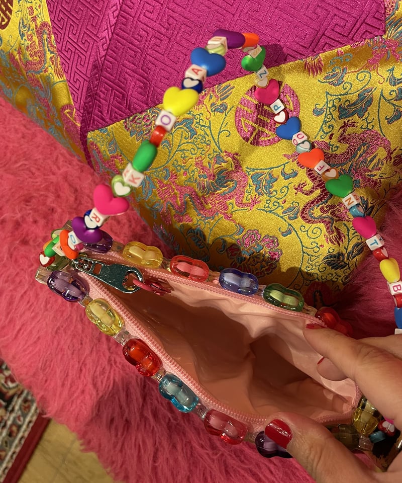 カラフル ハートビーズ ハンドバッグ | GUGU