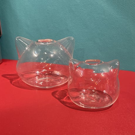 猫型 ガラス花瓶【猫展】