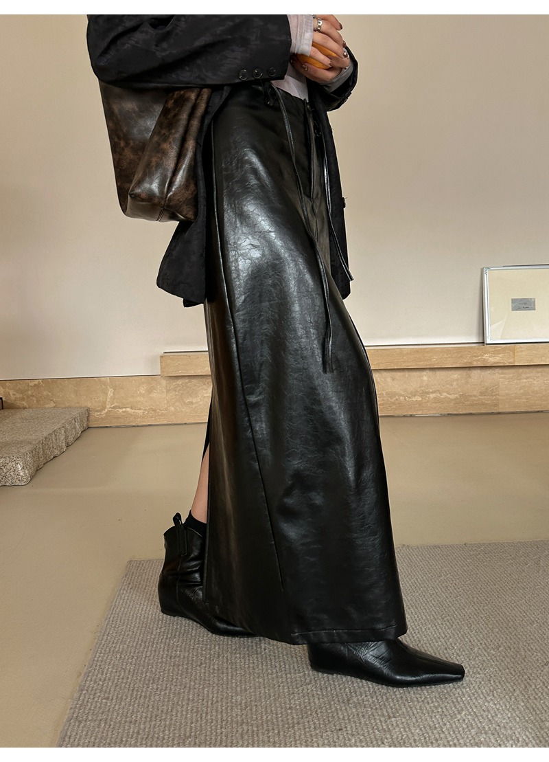 PUレザー ロングスカート | GUGU