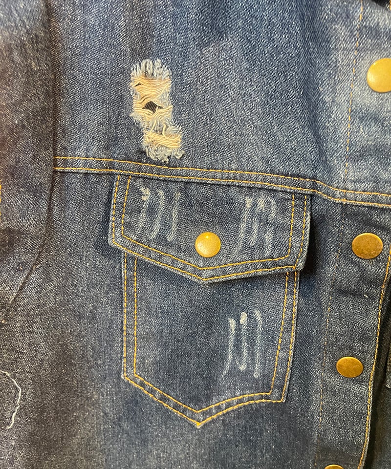 USED 古着】ハンドペイント デニム ベスト | GUGU