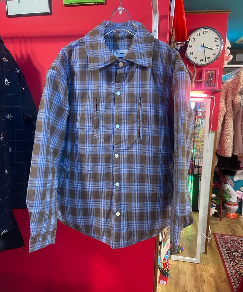 PARASONA】Check puff jacket チェック柄パフジャケット | GUGU