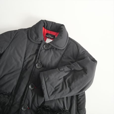 tricot COMME des GARCONS / 丸襟中綿ファーポケットコート / 2412-0041
