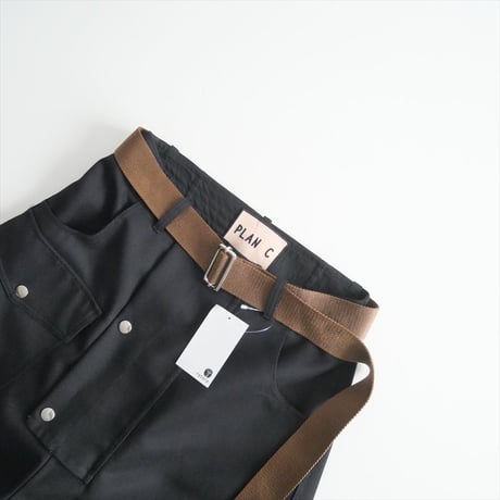 2023AW / PLAN C / TROUSERS WOOL DRILL ベルト付きワイドトラウザーズ / PNCAE52FYZ / 2404-0956