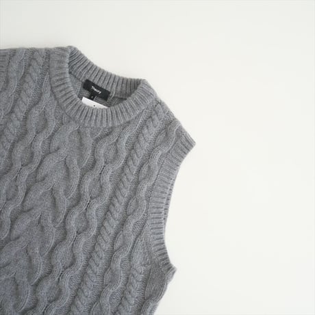 2024AW / Theory / Felted Wool Cash Cable Vest / 01-4301719 / 2505-1111