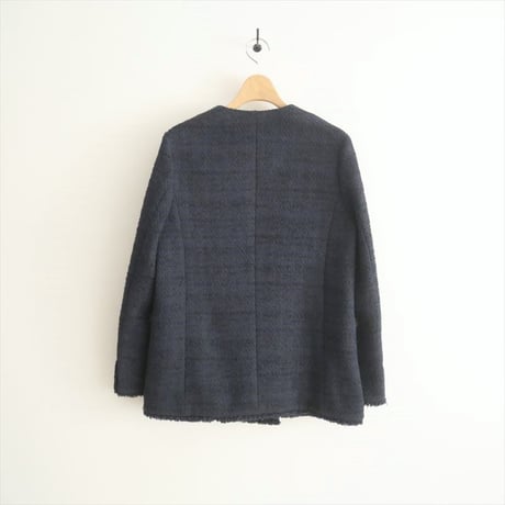 UNITED ARROWS / ツイード Vノーカラー ジャケット / 1522-144-2924 / 2403-0579