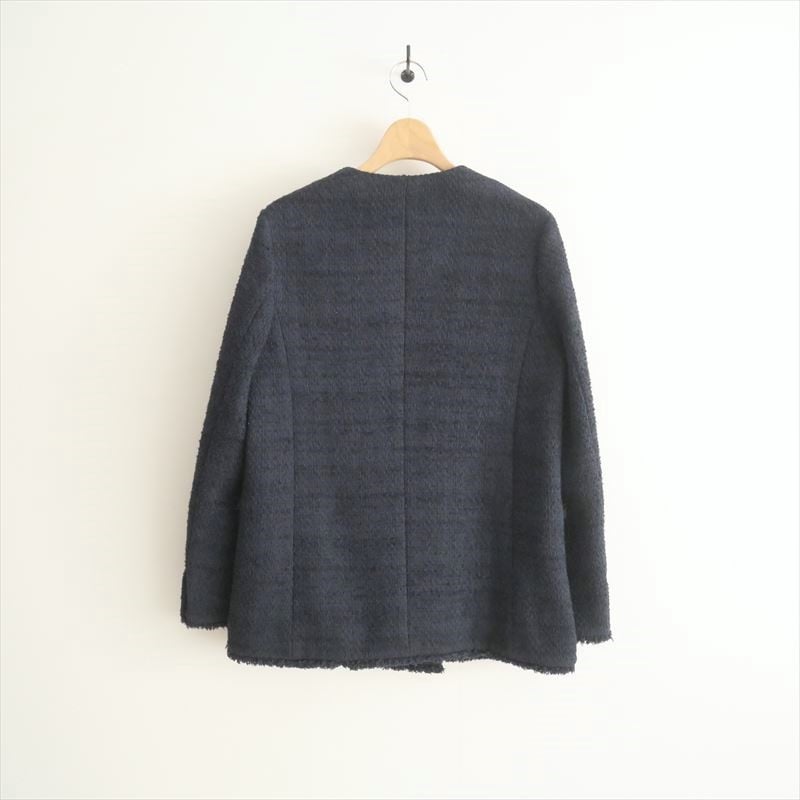 UNITED ARROWS / ツイード Vノーカラー ジャケット / 1522-144-29 UNITED ARROWS / ツイード Vノーカラー ジャケット / 1522-144-29