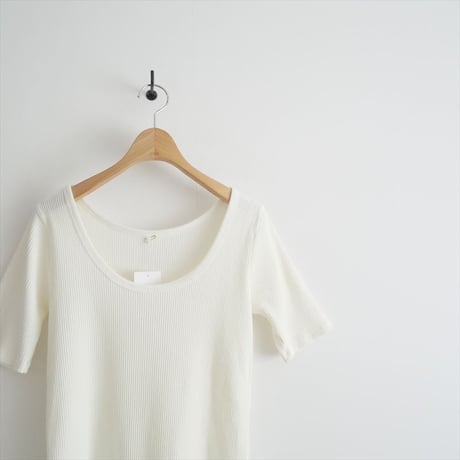 2024SS / SALON adam et rope / ヴィンテージライク2WAYリブTシャツ / SHM34350 / 2408-0041