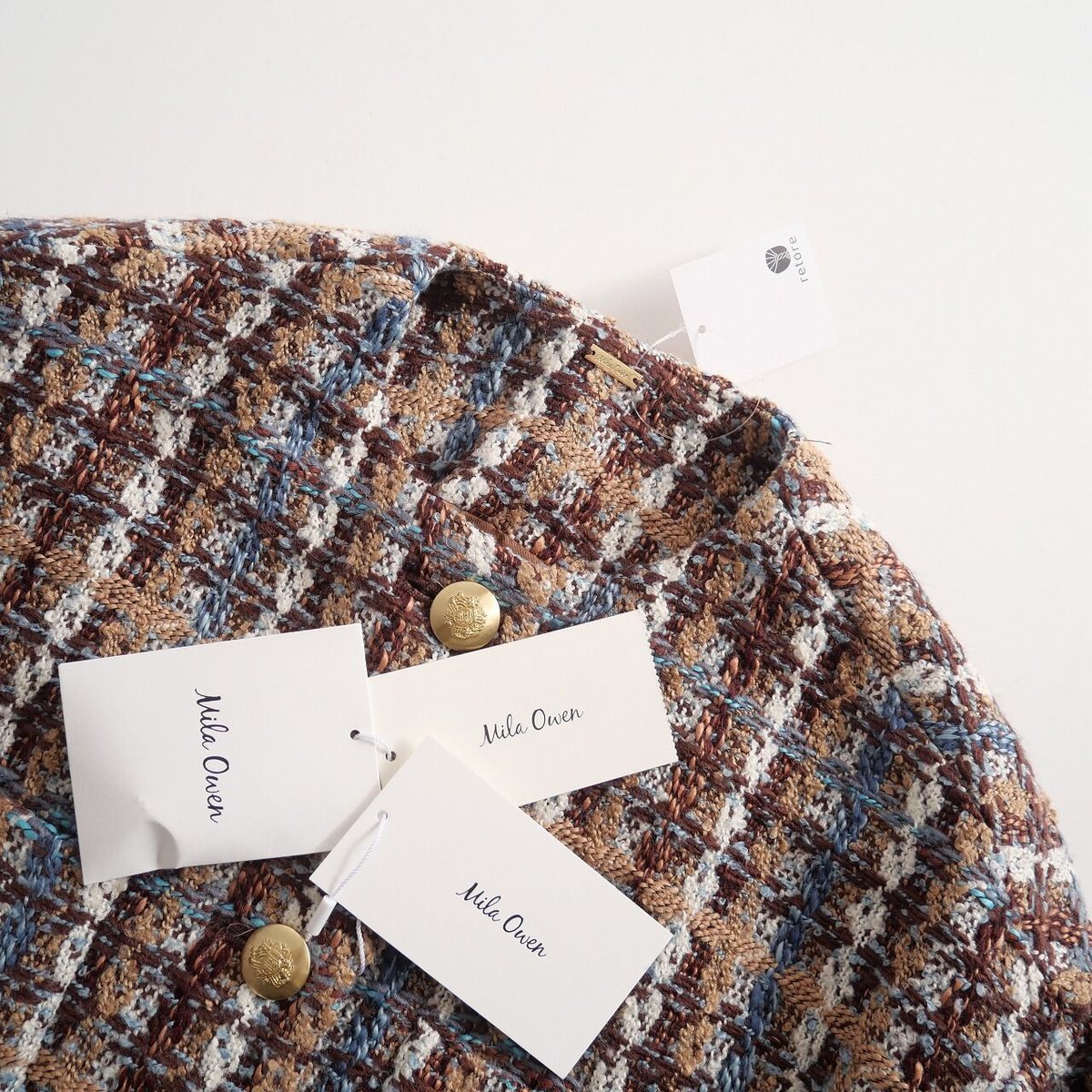 2022 / 未使用 / Mila Owen / ポケットデザインロングツイード