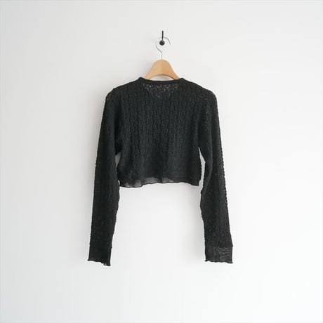 2026SS今季 / JANE SMITH NYLON COTTON FLOWER LACE TULLE COMBI CARDIGAN 26SCT-#459L / 2604-1574