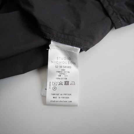 STUDIO NICHOLSON / SABO パウダーコットン ハーフプラケット シャツドレス / SNW-1371 / 2508-0429