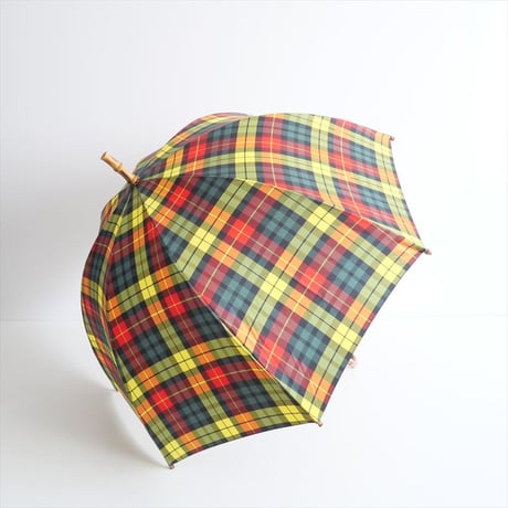 継続販売品 / 未使用 / WAKAO / 長傘 チェック YELLOW(60cm 8本骨) / 2404-0103