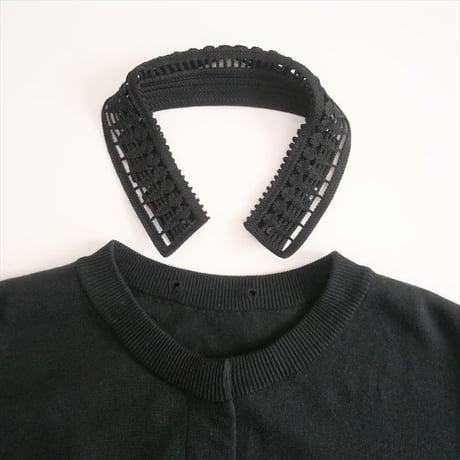 2025 / Mame Kurogouchi / Detachable Embroidery Collar Knitted Cardigan / MM25SS-KN006 / 2509-2025