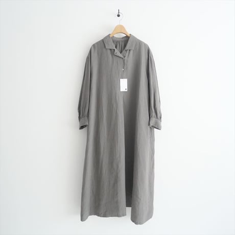 2021AW / 未使用 / suro / リネンバルカラーギャザードレス / 210701 / 2408-0161