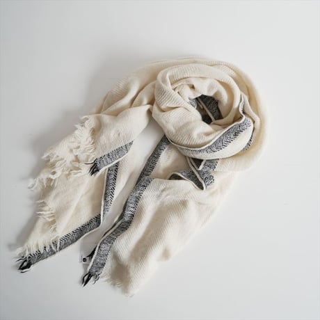 maison de soil / WOOL SILK BIG SELVEDGE STOLE / 2502-0861