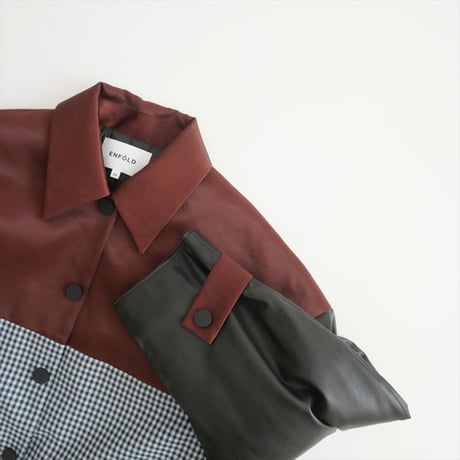 2021AW / ENFOLD / Synthetic Leather Sleeves Jaket / 300EA230-1090 / 2403-0084