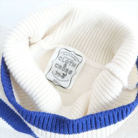 2023AW / Cloth&Cross / パネルボーダーボックス タートルネックセーター / HG-L890 / 2406-0067