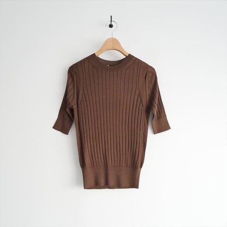 2025AW今季 / 未使用 / Demi-Luxe BEAMS別注 / SLOANE / 18ゲージ シルク リブ ハーフスリーブ / 64-05-0490-355 / 2512-1253