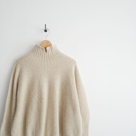2023AW / かぐれ / superfine lambs & chenille ribbed-knit high-neck sweater / WFFL-UW123 / 2504-0317