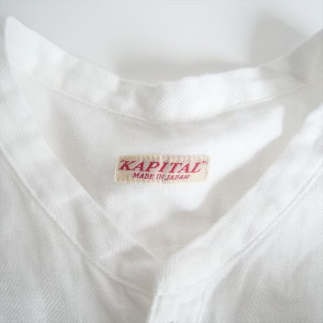 継続販売品 / 未使用 / KAPITAL / ガーゼリネンヘリンボン スタンドペニーシャツ / EK-598LSA / 2410-0708