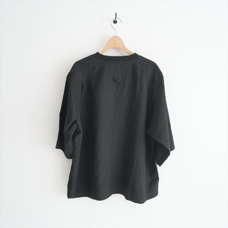 2024SS / HOUSEHOLD GOODS / MARGARET HOWELL / BLACK LINEN シャツ / 5894152002 / 2408-0239
