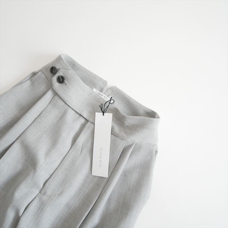 2025SS 未使用 KEINA RITA Wool W Tuck Belted Wide P