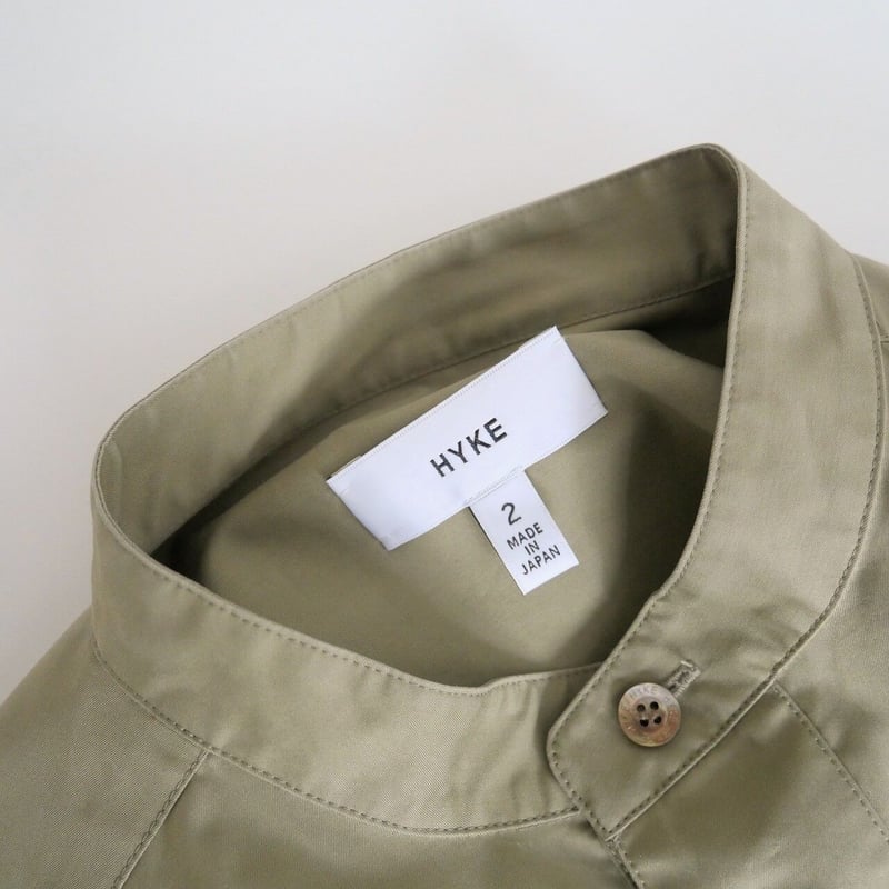 HYKE / T/C GRANDAD-COLLAR HALF-SLV SHIRT DRESS