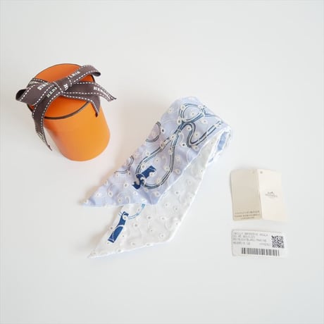 HERMES / シルクツイリー Do Re Boucles Broderie Anglaise Twilly / 853951S / 2510-0400