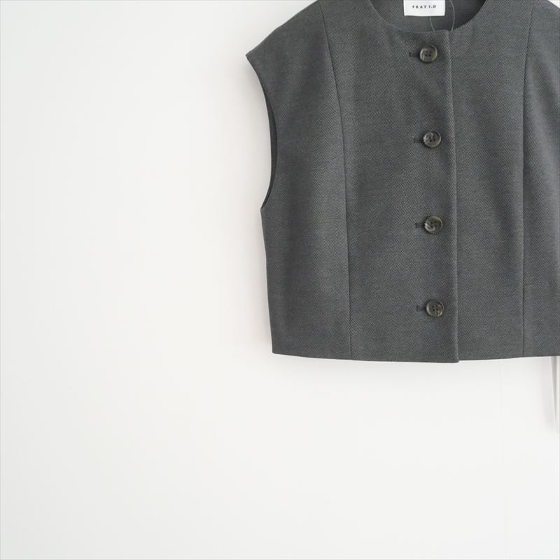 新品 FRAY I.D コンパクトクルーネックジレ FRAY I.D フレイ