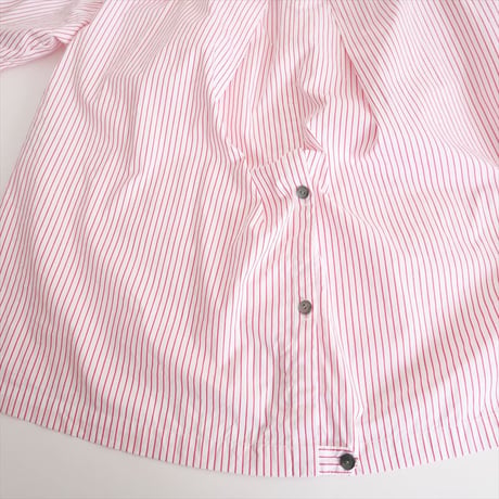 2024SS・人気完売品 / nagonstans / water-repellent stripe round flare shirt / 470HS430-0810 / 2410-0679