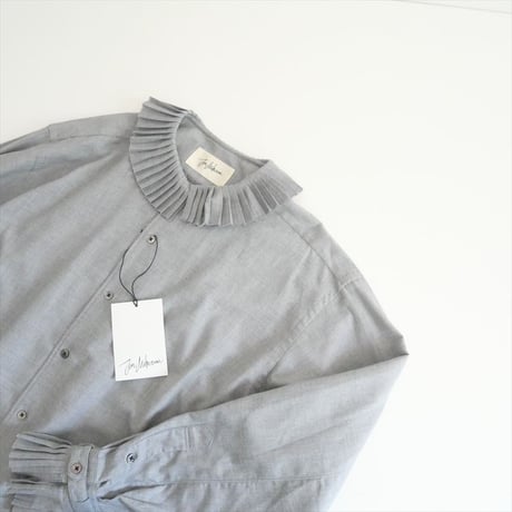 2022AW / 未使用 / JUN MIKAMI / PLEATS COLLAR WOOL BLEND SHIRT / 22AW-6-H / 2508-2196