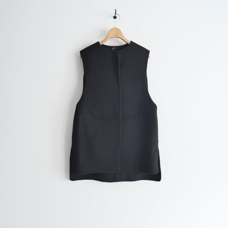 machatt リバーウールベスト ブラック MACHATT / リバーウールベスト