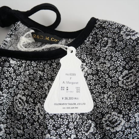2023SS・人気完売品 / 未使用 / R&D.M.Co-/OLDMANS TAILOR / PRINCESS FLOWER SMOCK BLOUSE / 6089 / 2504-1280