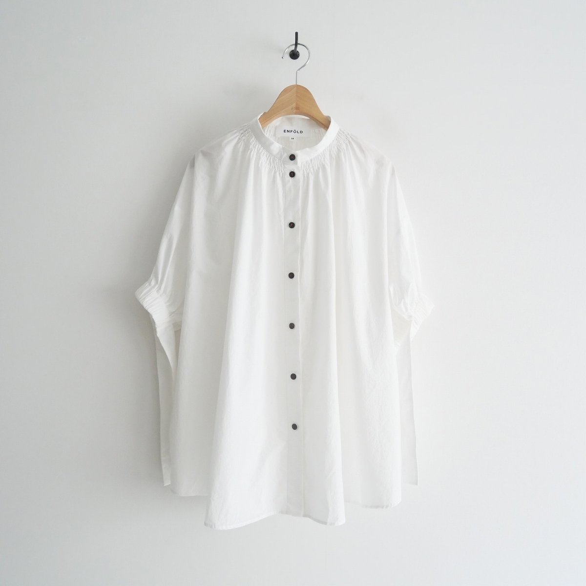 最終お値下げ⭐︎ENFOLD⭐︎ GATHER-SLEEVE BLOUSE ブルー fit=scale-down,w=1200