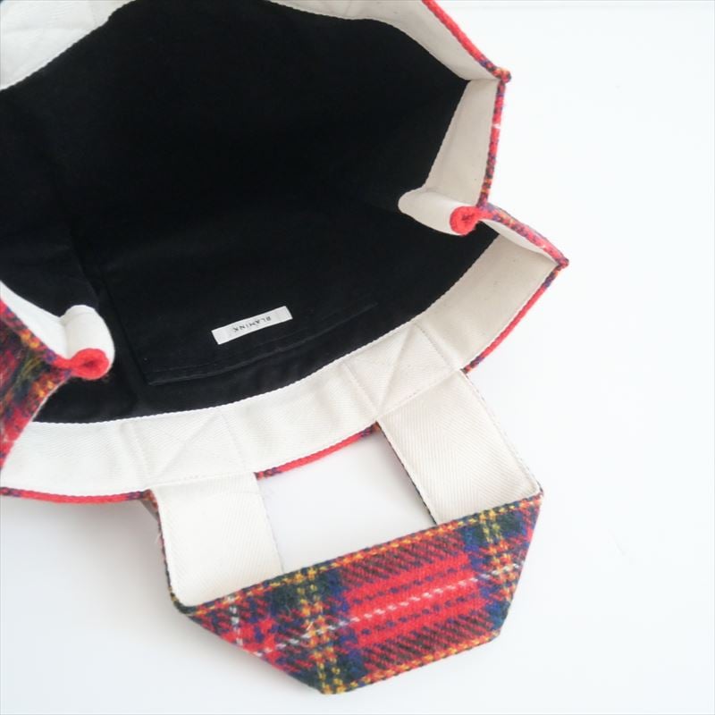 未使用新品 タグ付きブラミンク チェック柄トートバッグ 継続販売品