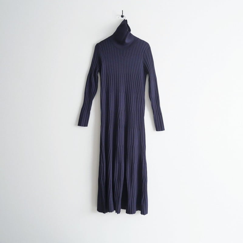 2020AW / NOBLE / ハリヌキシャドーボーダーニットフレアワンピース  