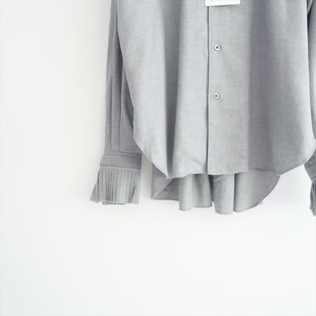 2022AW / 未使用 / JUN MIKAMI / PLEATS COLLAR WOOL BLEND SHIRT / 22AW-6-H / 2508-2196