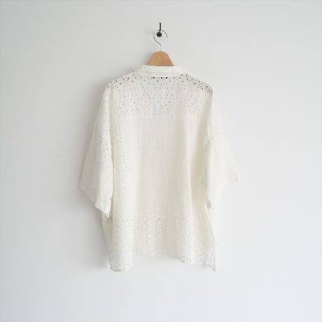 2023SS / FRAMeWORK / カットワーク刺繍半袖シャツ / 23050220907020 / 2402-0544