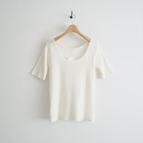 2024SS / SALON adam et rope / ヴィンテージライク2WAYリブTシャツ / SHM34350 / 2408-0041
