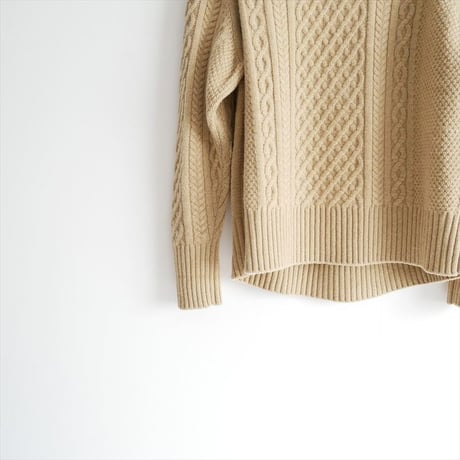 2023AW / UNION LAUNCH / カシミア混ケーブルハイネックニット / 3810800229 / 2510-1097