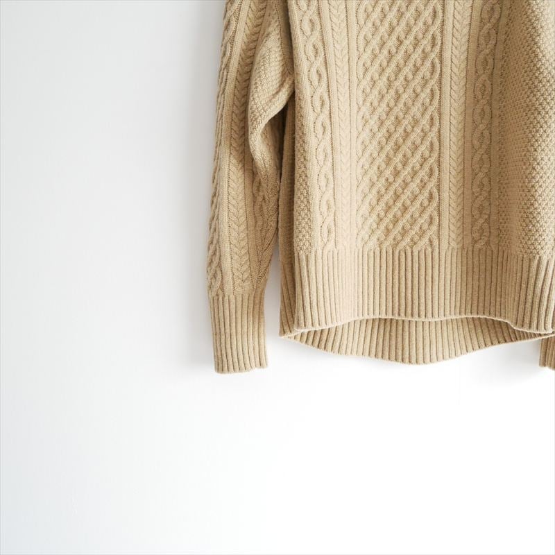 【ruca土日発送さま専用】UNION LAUNCH ベージュJK 2023AW / UNION LAUNCH / カシミア混ケーブルハイネックニット / 381
