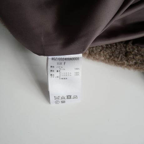 2023AW / Whim Gazette / ウールボアショートコート / WGZ1032408A0005 / 2510-1392