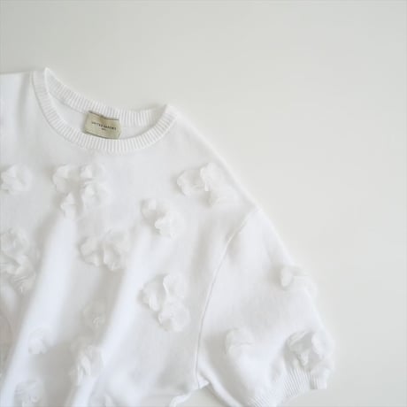 2024SS今季 / 未使用 / UNITED ARROWS / 3D フラワーモチーフ ショートスリーブ ニット / 1518-183-1839 / 2407-1084