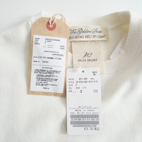 2022AW / 未使用 / L'Appartement別注 / REMI RELIEF  / Cape Sweat / 22070560101730 / 2505-0537