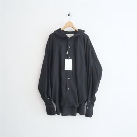 2022AW / 未使用 / JUN MIKAMI / PLEATS COLLAR WOOL BLEND SHIRT / 22AW-6-H / 2508-2195