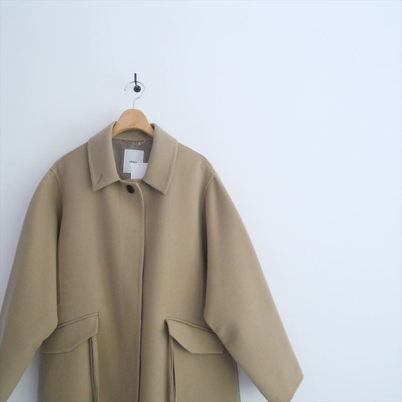 〇2024AW / ebure / ジロンラムメルトン ステンカラーコート / 4010200